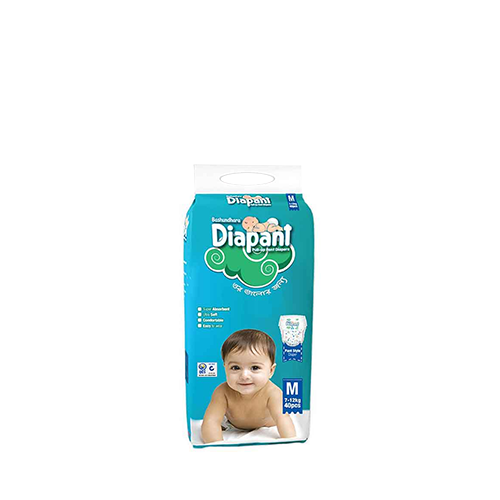 Bashundhara Diapant Pant Style Baby Diaper Medium Size (7-12 kg)~40 Pcs