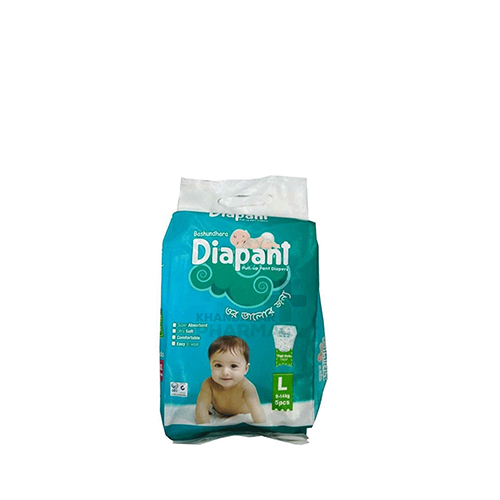 Bashundhara Diapant Pant Style Baby Diaper Large Size (9-14 kg)~5 Pcs