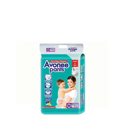 Avonee Baby Pant Diaper Medium Size (7-12 kg)~5 Pcs