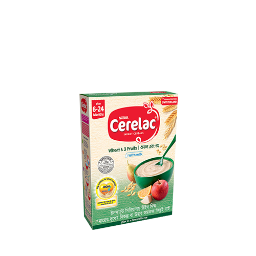 Nestlé Cerelac Wheat with 3 Fruits Milk Powder (6-24 Months)~ 350 Gm