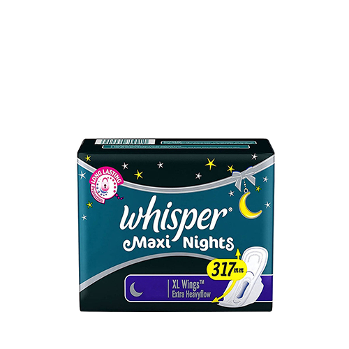 Whisper Maxi Nights Wings Heavy Flow Sanitary Pads~(8 Pads/Pack)