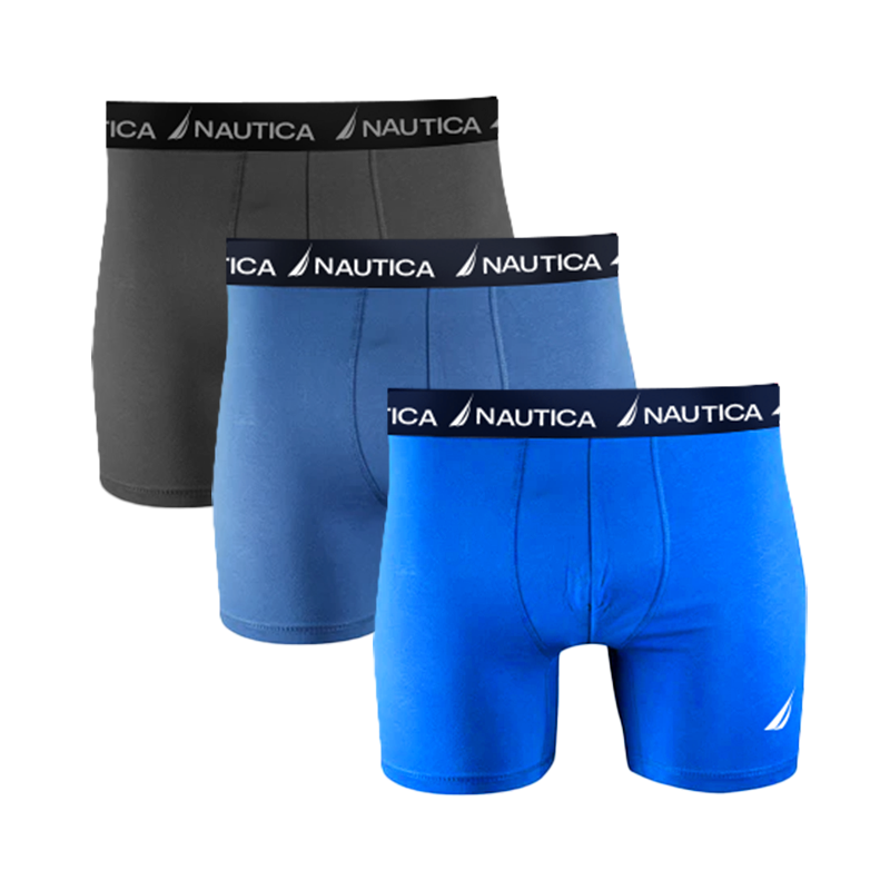 Nautica Mens Low Rise Hipster Trunks Boxer Briefs 3 Pis Pack