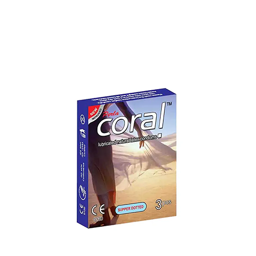 Coral Super Dotted Lubricated Condom~(3 pcs/Pack)