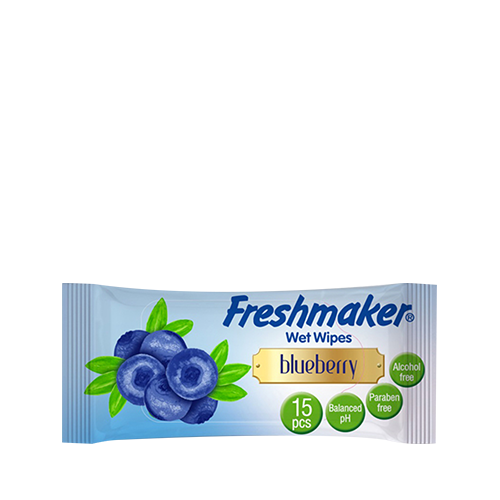 Fresh Maker Wet Wipes Blueberry Flavour~ 15 Pcs