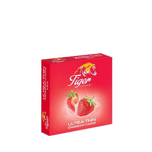 Tiger Ultra Thin Strawberry Flavor Condom~(3 pcs/Pack)