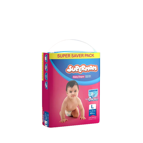 Supermom Belt System Baby Diaper Large Size (9-14 kg)~40 Pcs