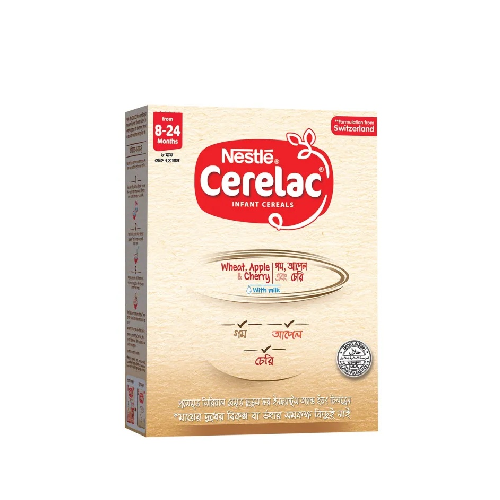 Nestlé Cerelac Wheat,Apple & Cherry With Milk Powder (8-24 Months)~ 350 Gm