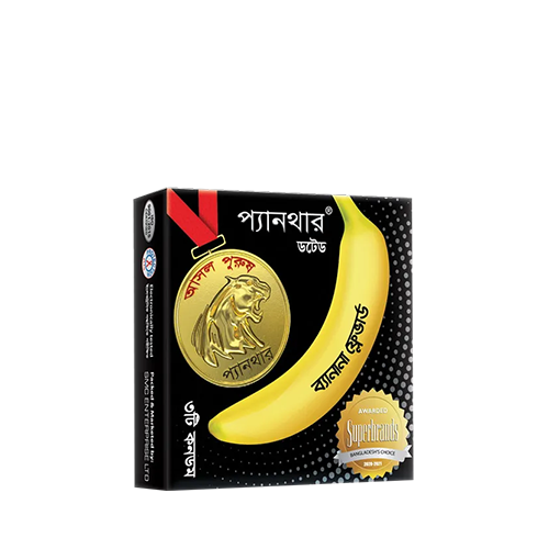 Panther Banana Dotted Condom~(3 pcs/Pack)