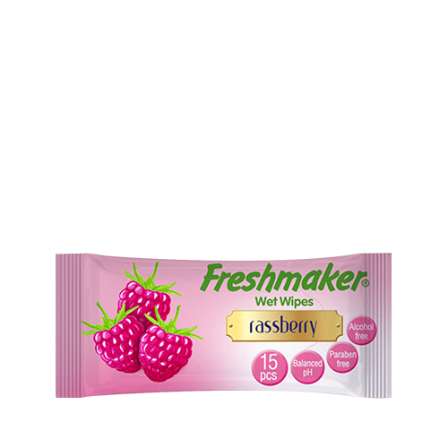 Fresh Maker Wet Wipes Raspberry Flavour~ 15 Pcs