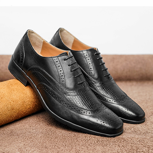 Premium Formal Black Leather Shoes For Men (Crm-23)~ 1 Pair