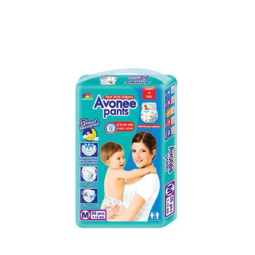 Avonee Baby Pant Diaper Medium Size (7-12 kg)~40 Pcs