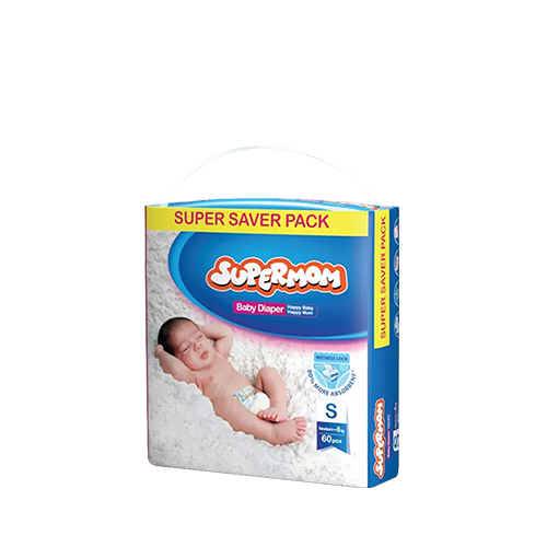 Supermom Belt System Baby Diaper Small Size (3-8 kg)~60 Pcs