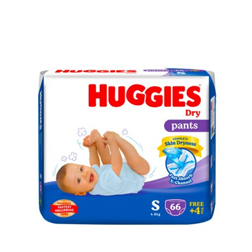 Huggies Dry Pants Baby Diaper Small Size (4-8 Kg)~66 Pcs