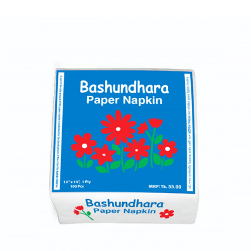 Bashundhara Paper Napkins 13*13 (1ply)~100 Pcs