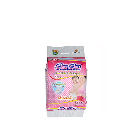 Chu. Chu Pant System Baby Diaper Large Size (8-15 kg)~4 Pcs