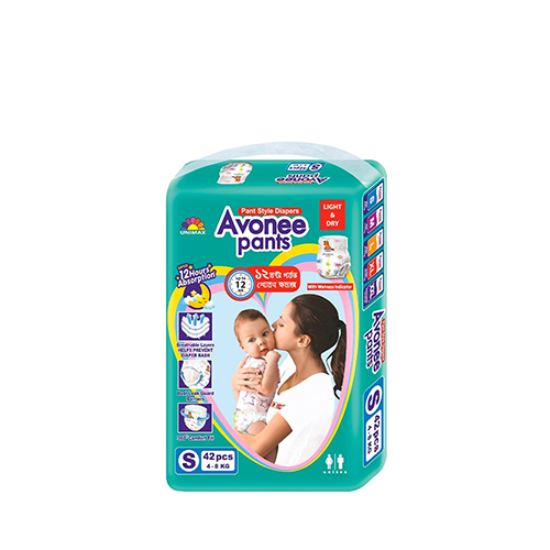 Avonee Baby Pant Diaper Small Size (4-8 kg)~42 Pcs