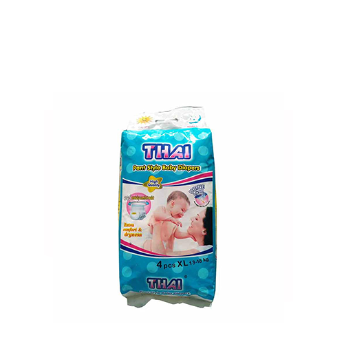 Thai Pant Style Baby Diaper XL Size (13-18 Kg)~4 Pcs