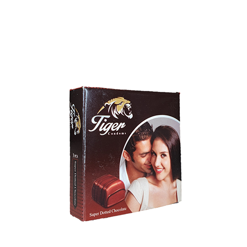 Tiger Super Dotted Chocolate Flavour Condom~(3 pcs/Pack)