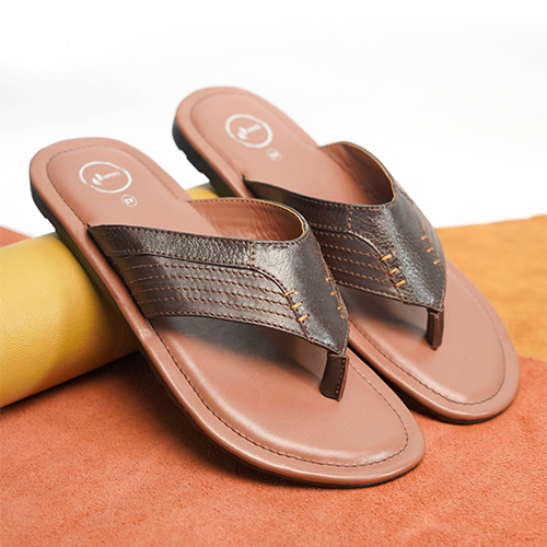 Brown Leather Sandal For Men (Crm-138)~ 1 Pair