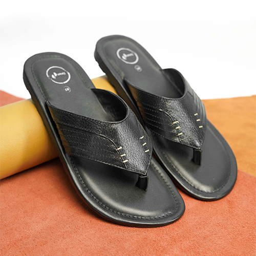 Black Leather Sandal For Men (Crm-138)~ 1 Pair