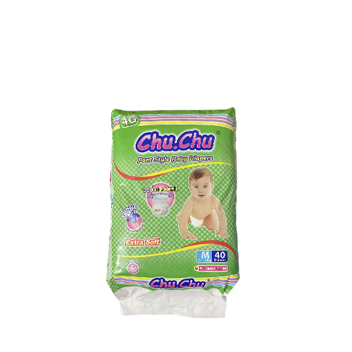 Chu. Chu Pant System Baby Diaper Medium Size (6-12 kg)~40 Pcs