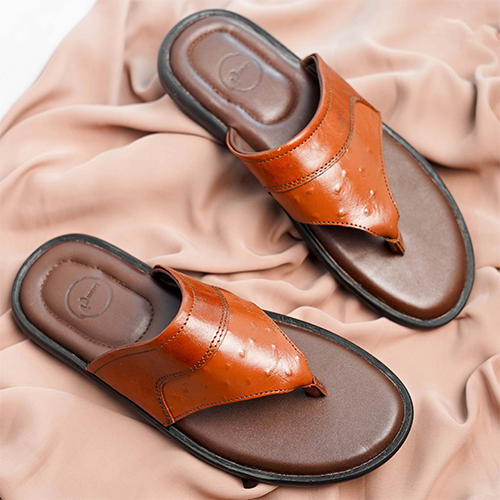 Brown Leather Sandal For Men (Crm-111)~ 1 Pair