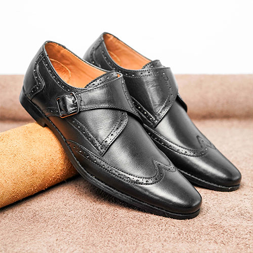 Stylish Formal Black Leather Shoes For Men (Crm-28)~ 1 Pair