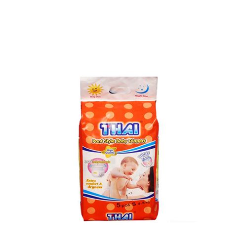 Thai Pant Style Baby Diaper Small Size (4-8 Kg)~5 Pcs