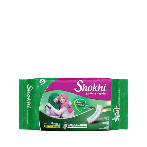 Shokhi Sanitary Napkin Belt Pad~ 8 Pcs